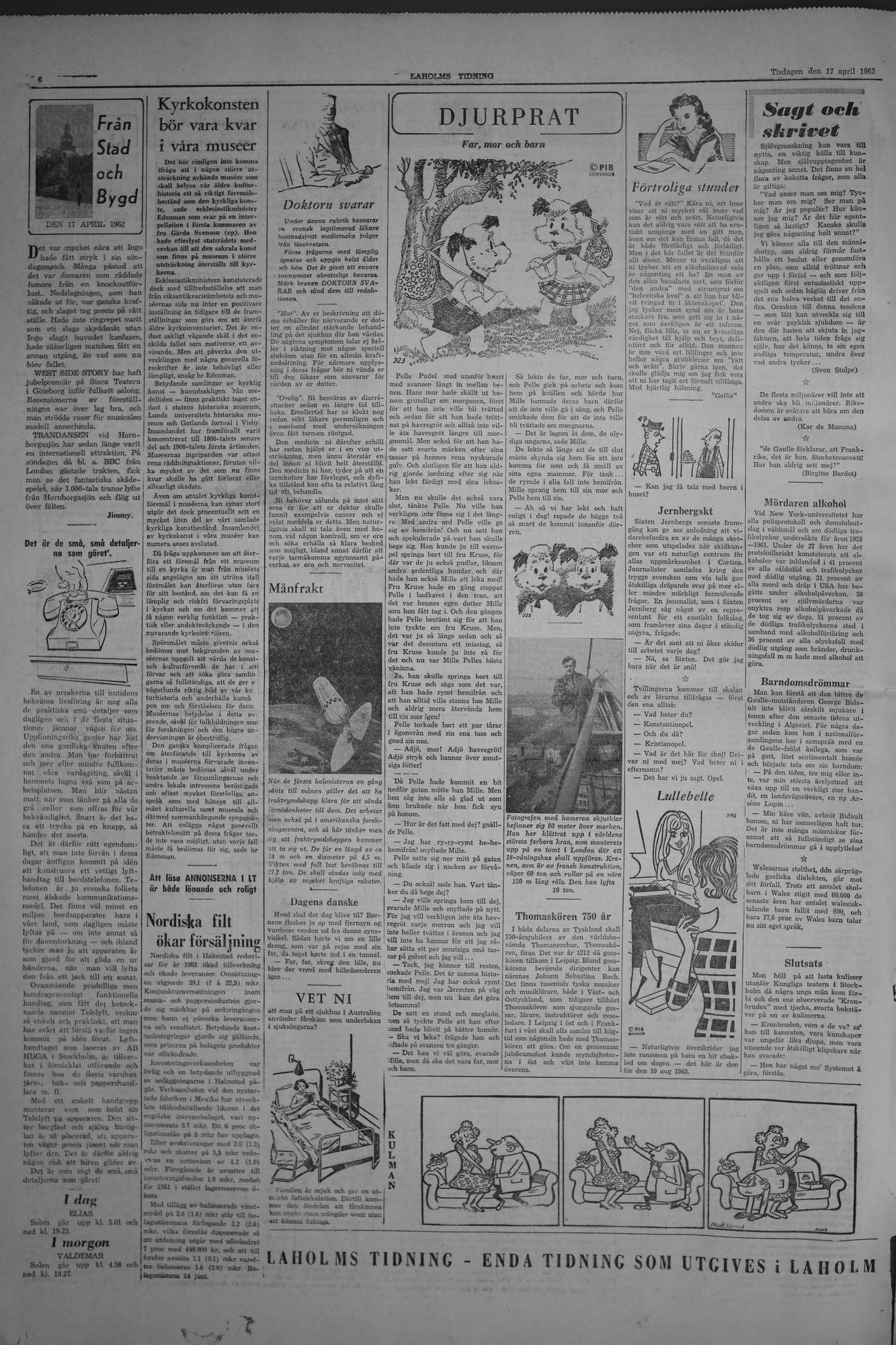 Laholms Tidning Tisdag 17 april 1962, sida 6