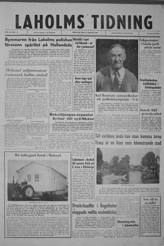 Förstasidan, Fredag 17 augusti 1962