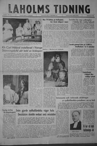 Förstasidan, Måndag 17 december 1962