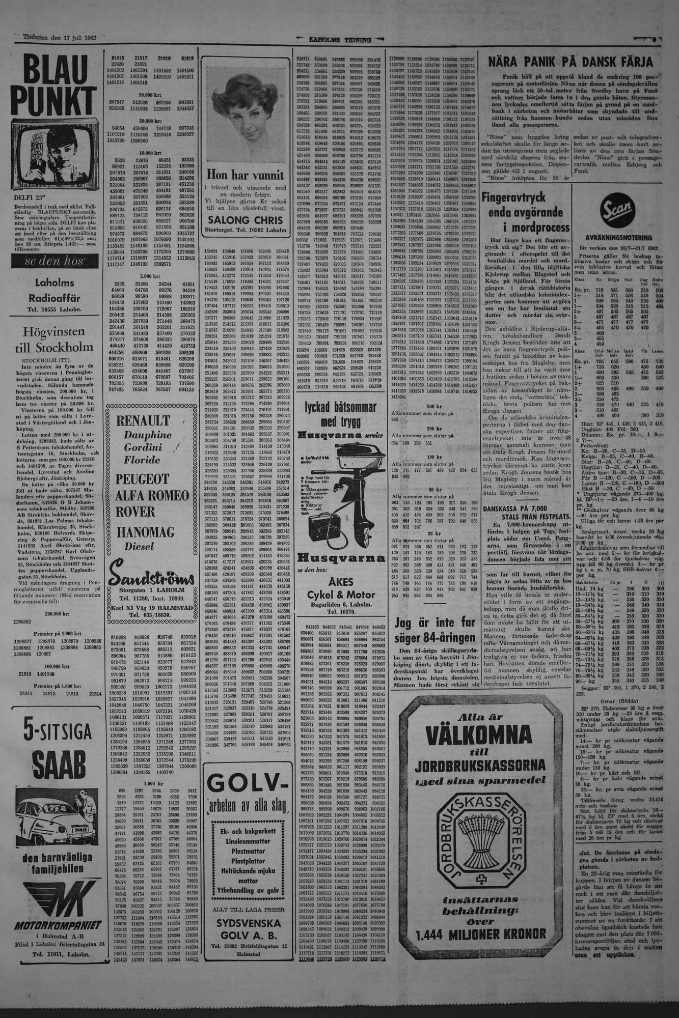 Laholms Tidning Tisdag 17 juli 1962, sida 5