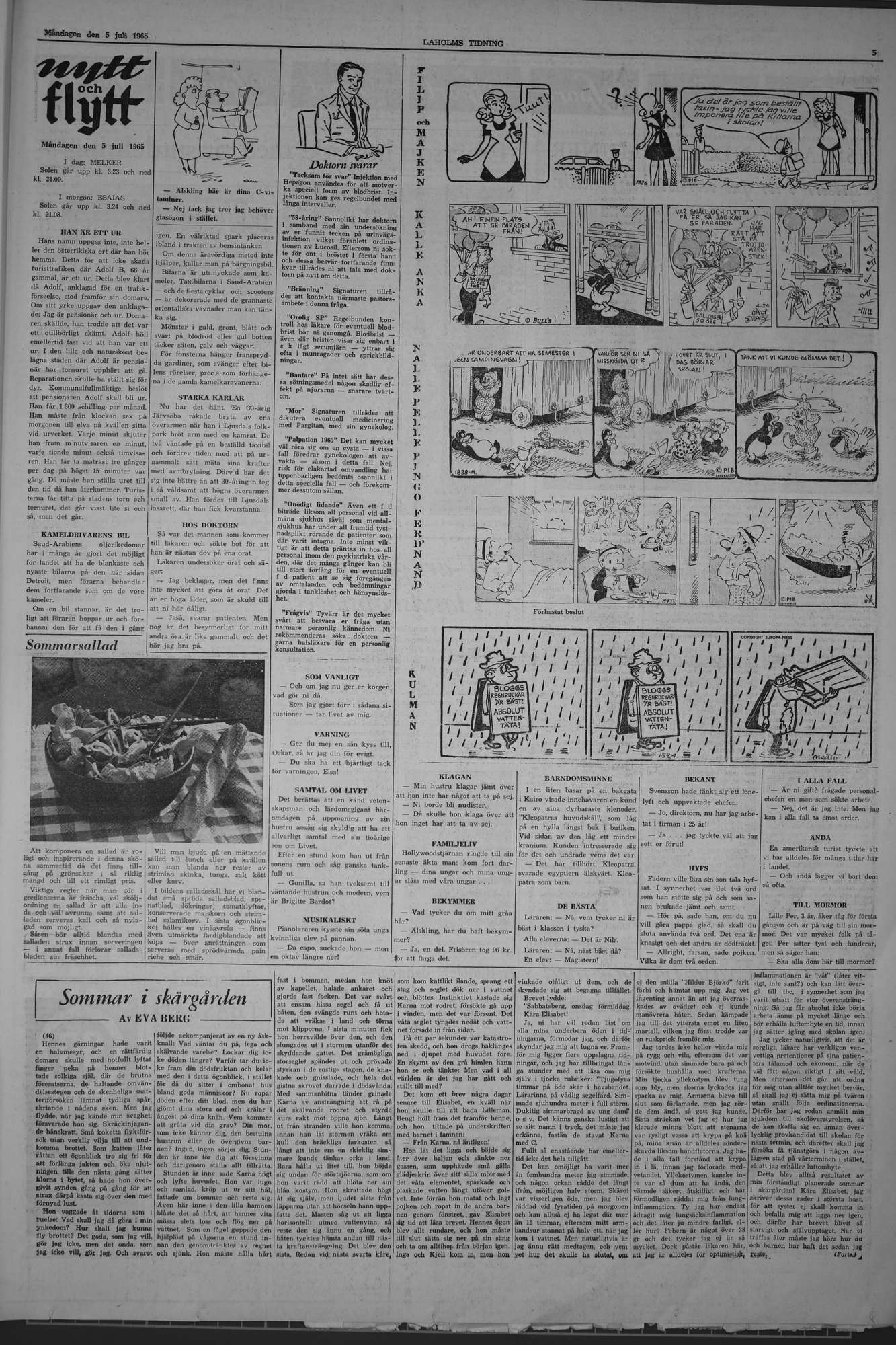 Laholms Tidning Måndag 5 juli 1965, sida 5