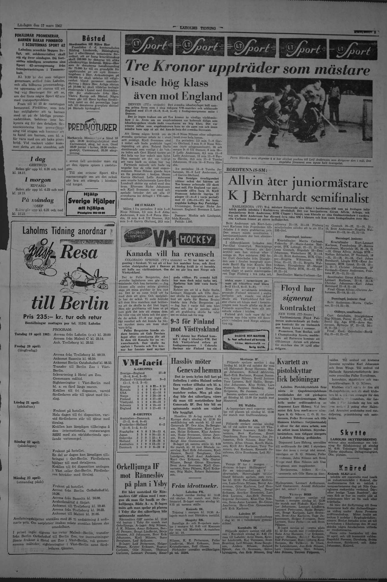 Laholms Tidning Lördag 17 mars 1962, sida 5