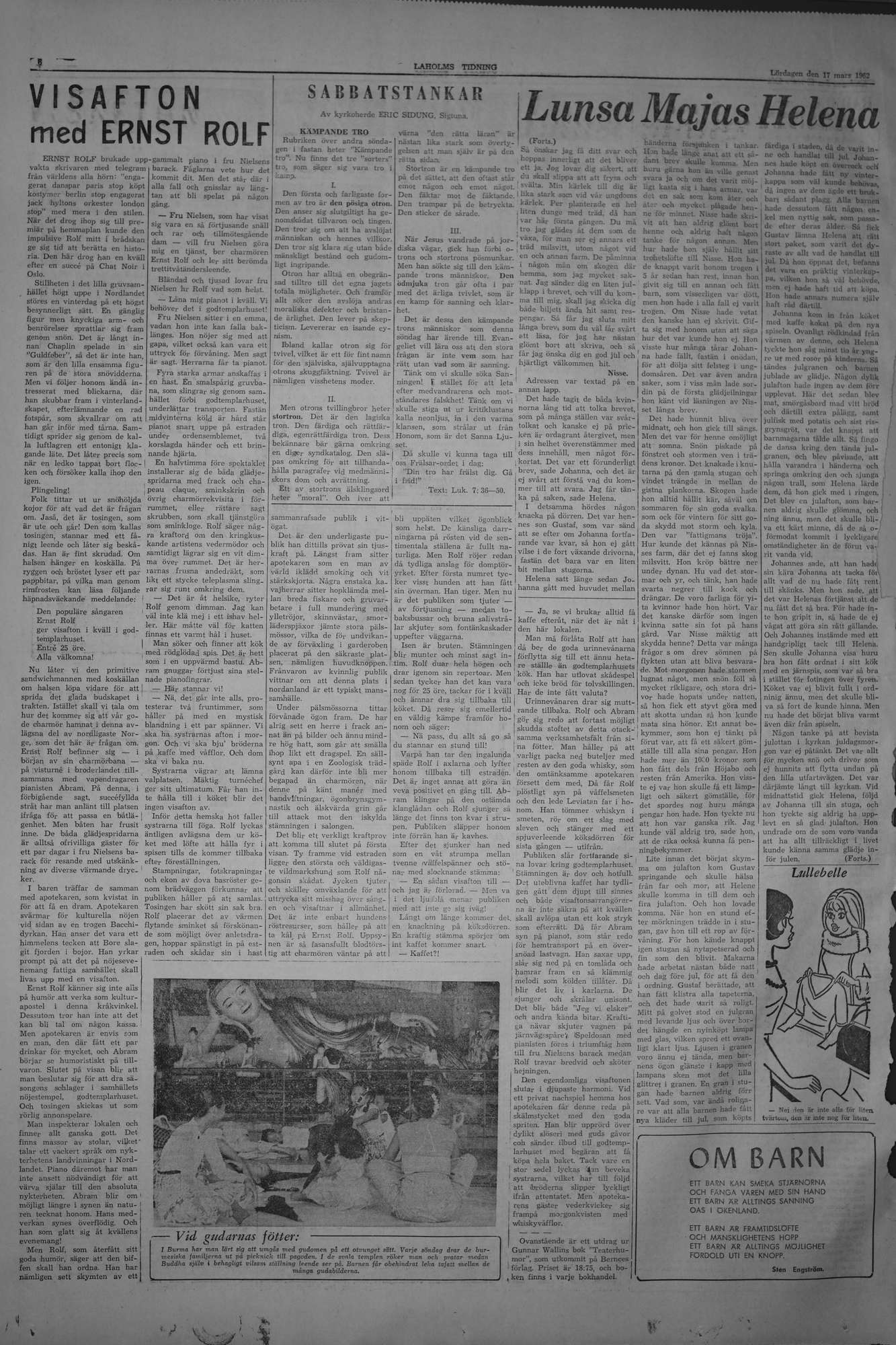 Laholms Tidning Lördag 17 mars 1962, sida 6