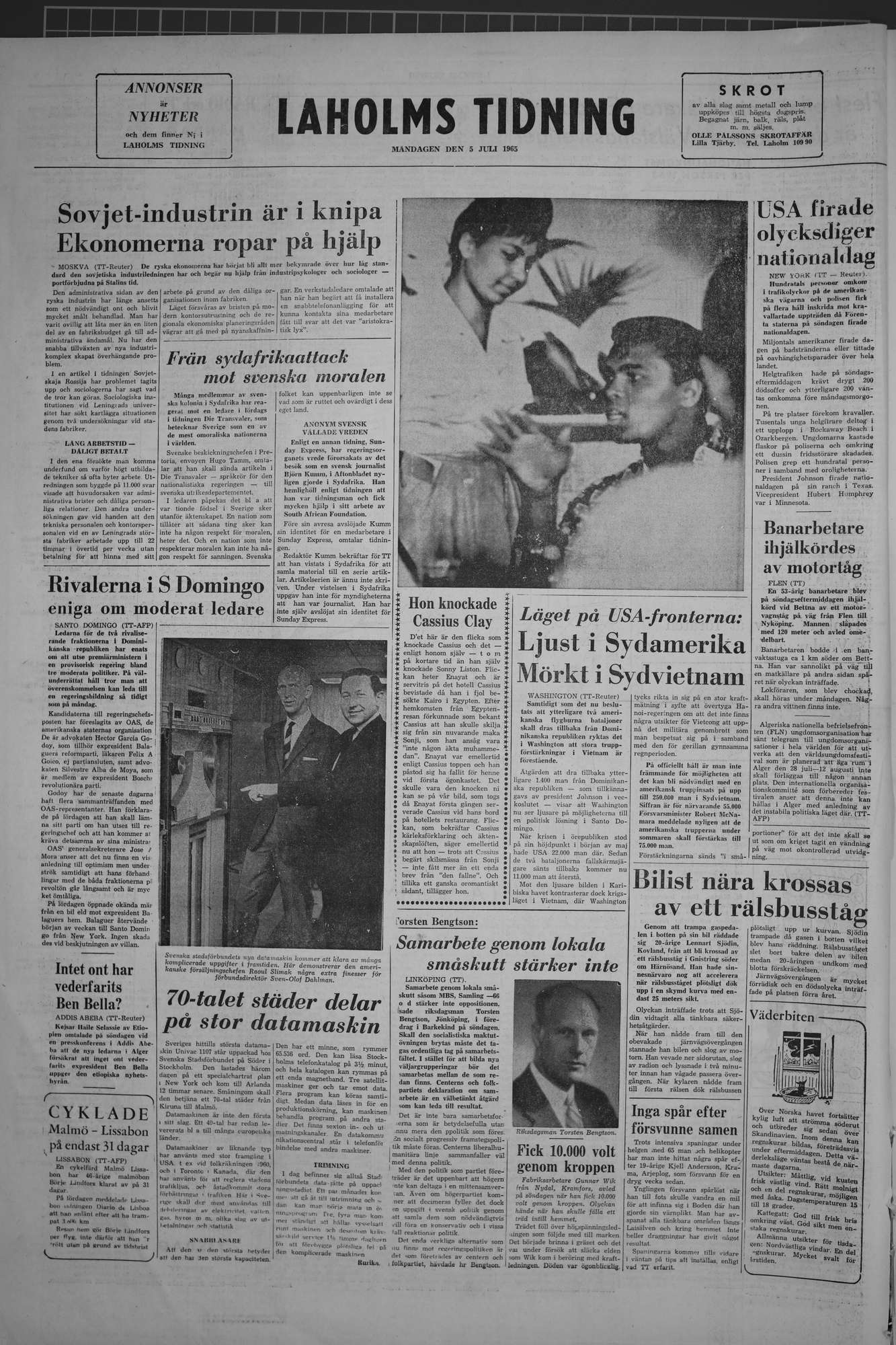 Laholms Tidning Måndag 5 juli 1965, sida 8