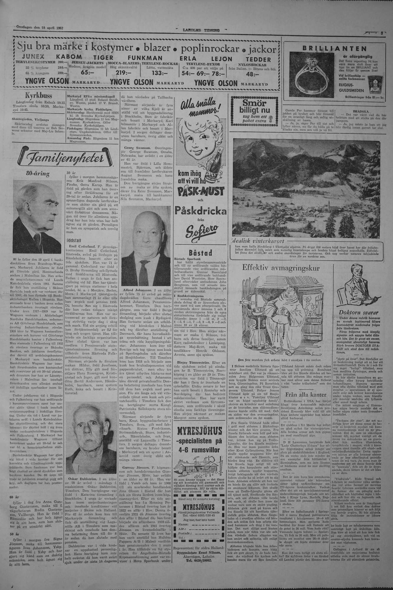 Laholms Tidning Onsdag 18 april 1962, sida 3