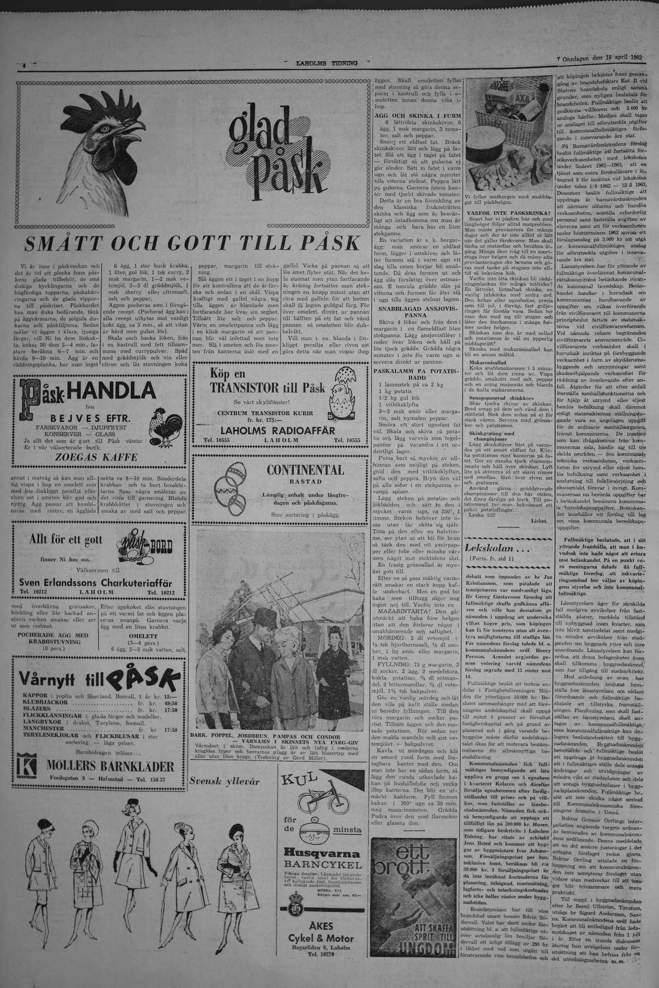 Laholms Tidning Onsdag 18 april 1962, sida 4