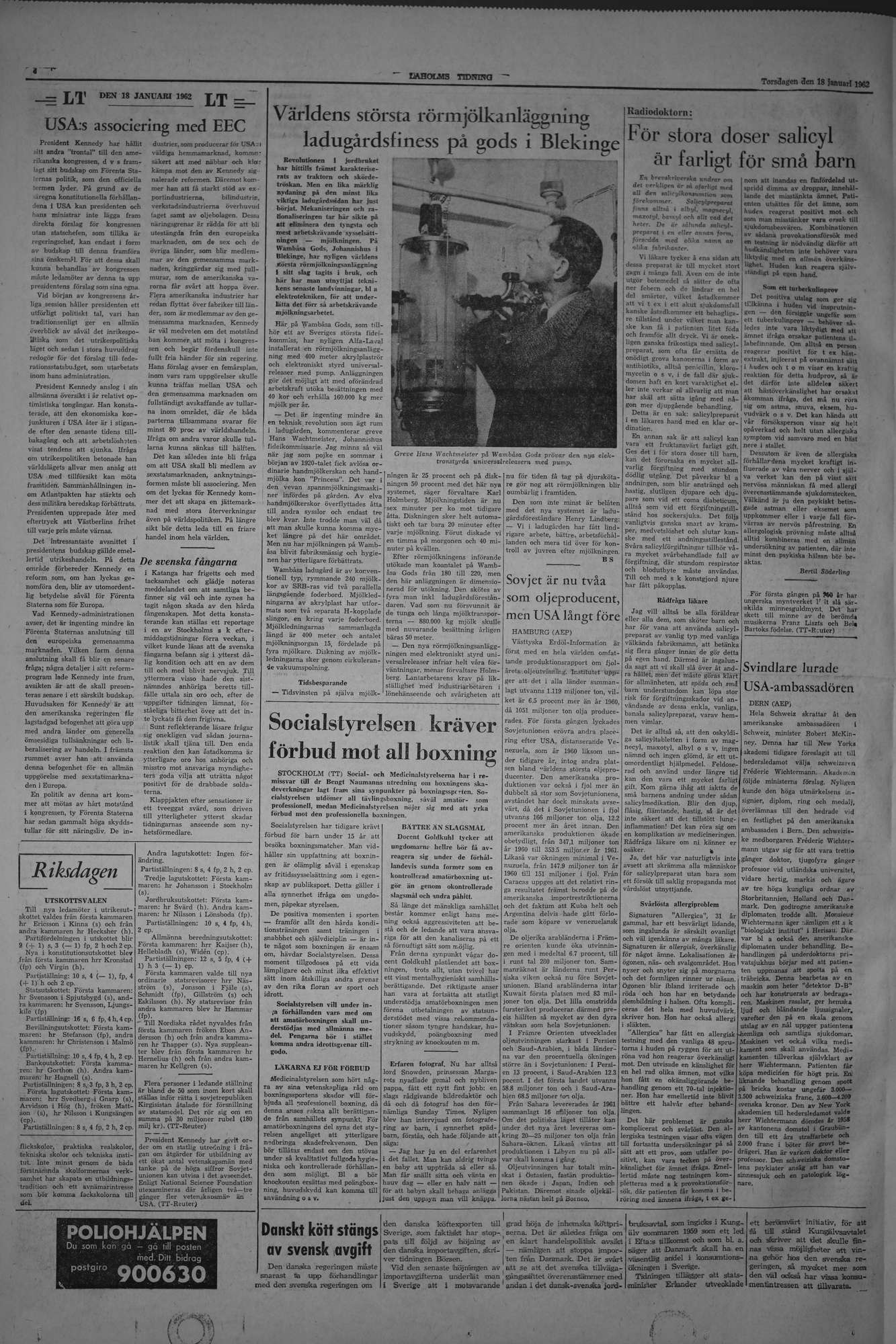 Laholms Tidning Torsdag 18 januari 1962, sida 4