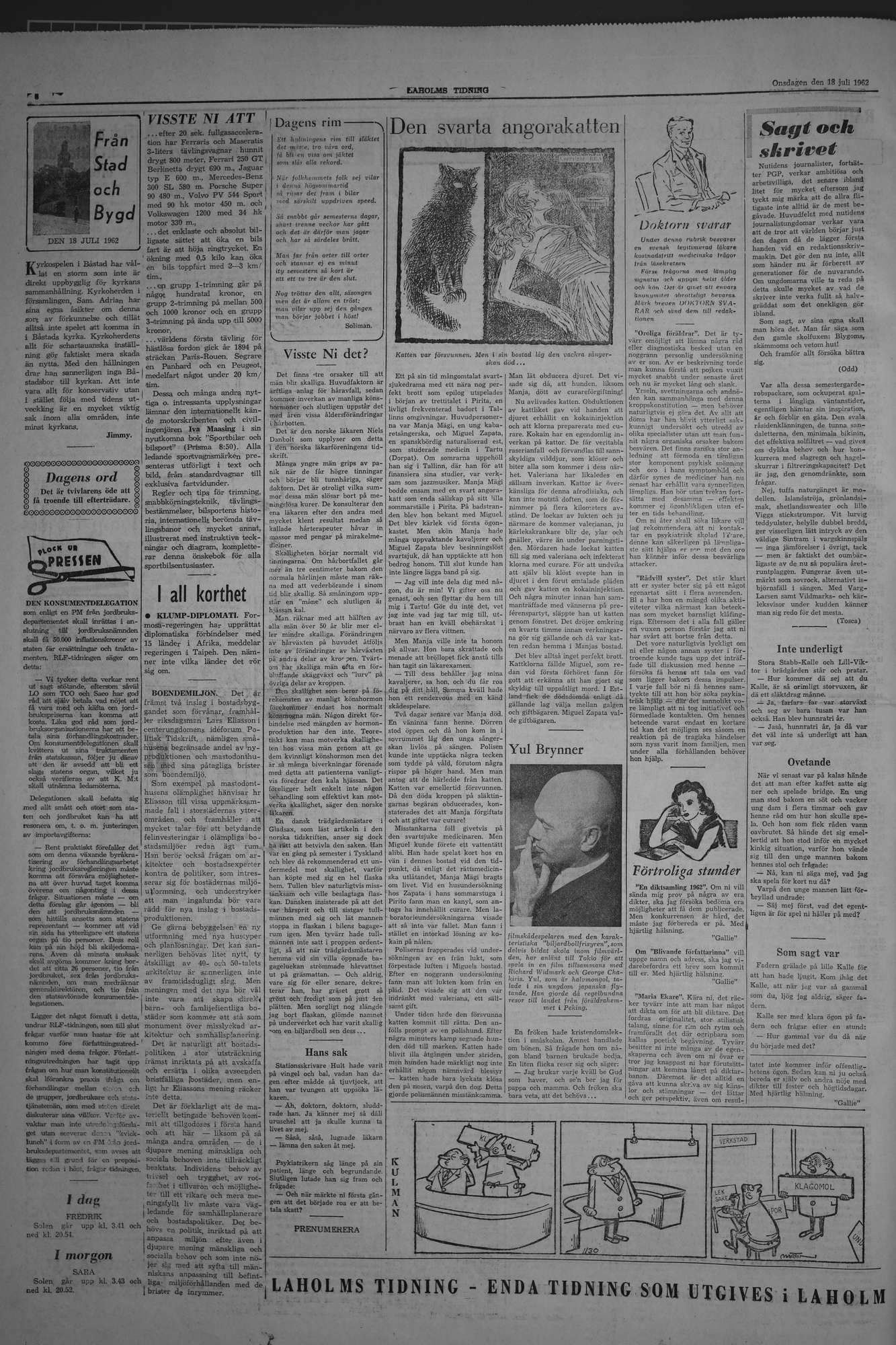 Laholms Tidning Onsdag 18 juli 1962, sida 6