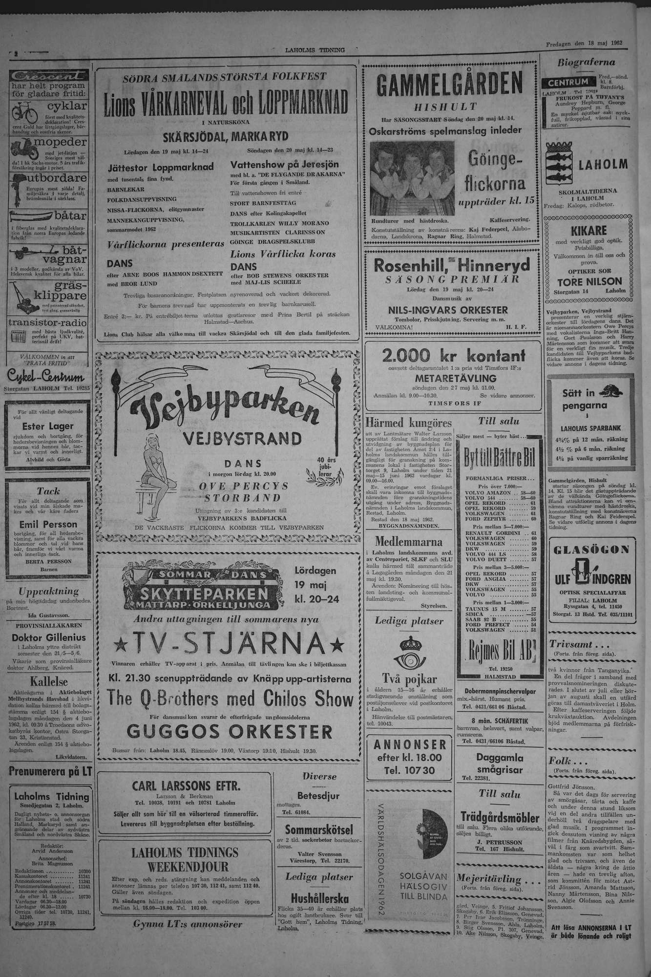 Laholms Tidning Fredag 18 maj 1962, sida 2