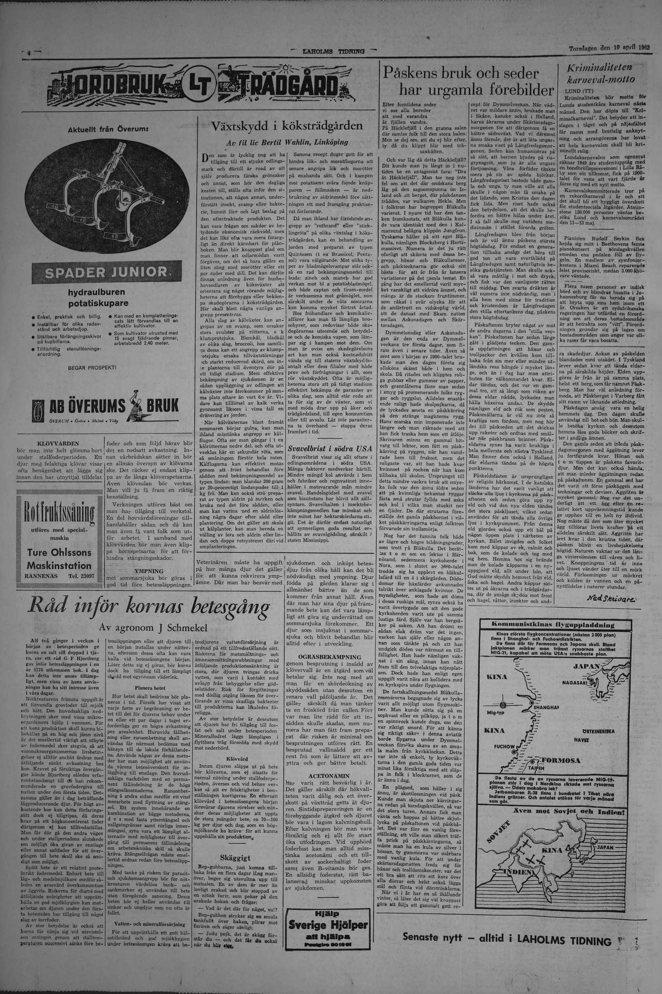 Laholms Tidning Torsdag 19 april 1962, sida 4