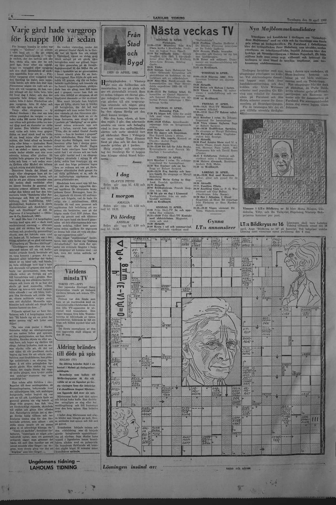 Laholms Tidning Torsdag 19 april 1962, sida 6