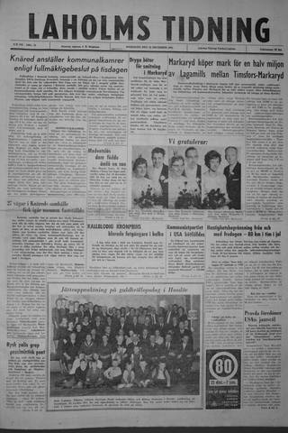 Förstasidan, Onsdag 19 december 1962