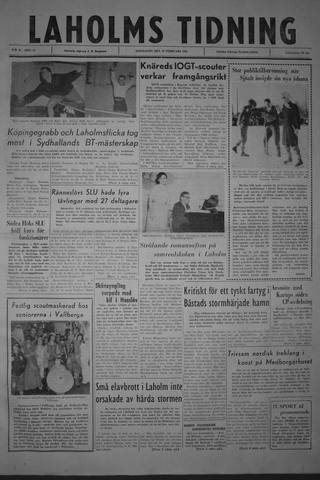 Förstasidan, Måndag 19 februari 1962