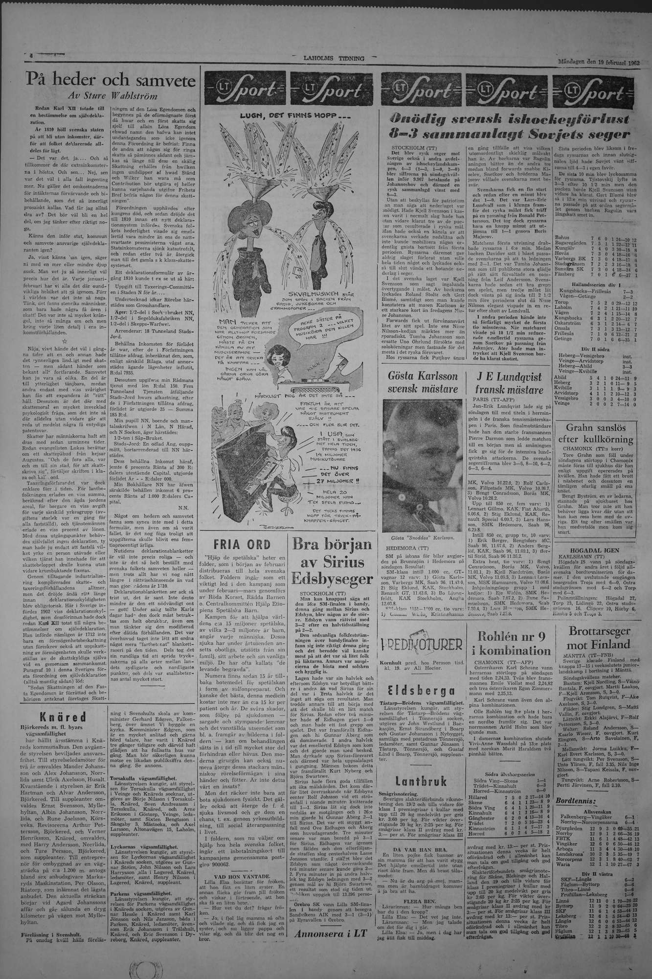 Laholms Tidning Måndag 19 februari 1962, sida 4