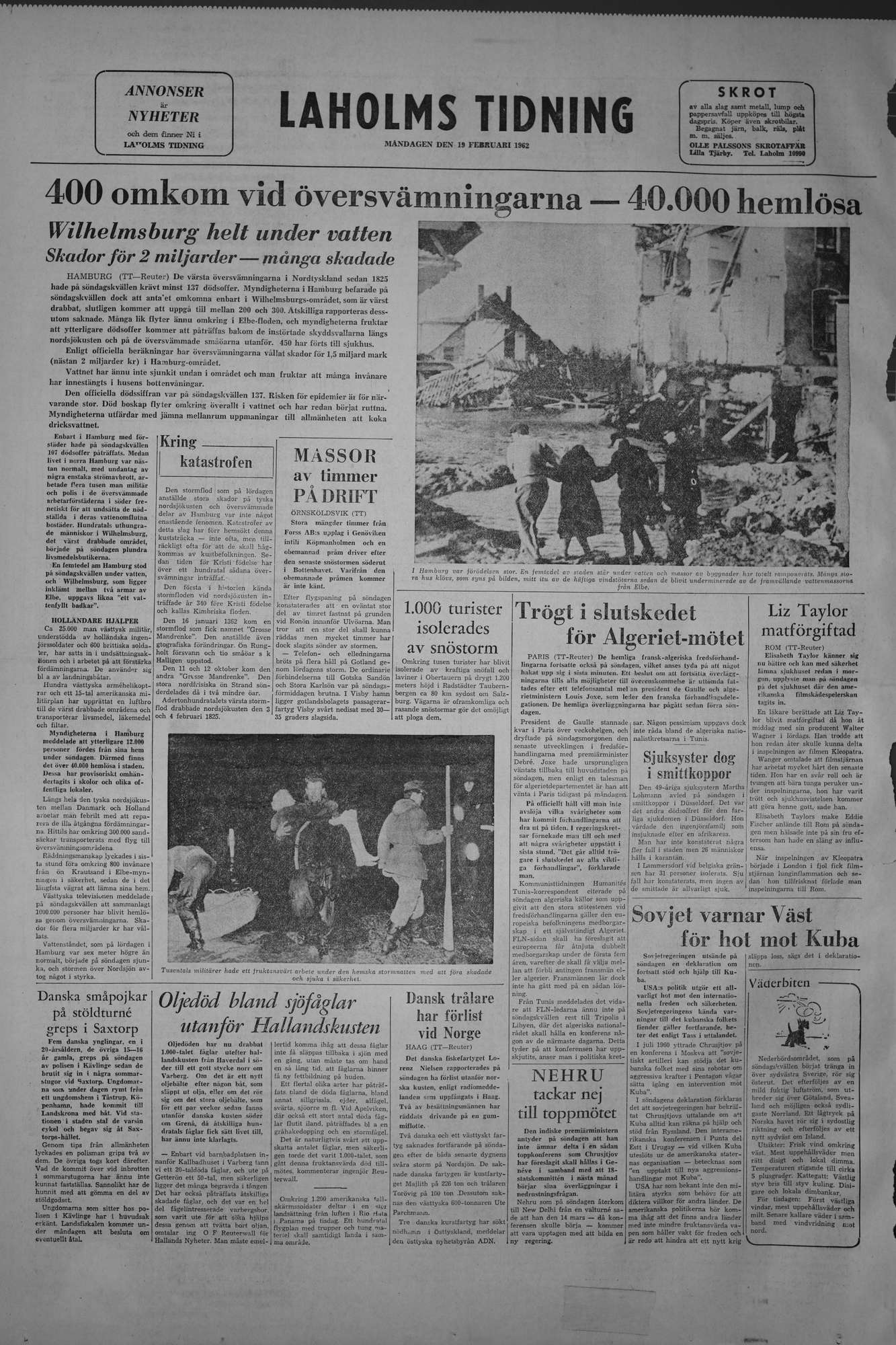 Laholms Tidning Måndag 19 februari 1962, sida 8