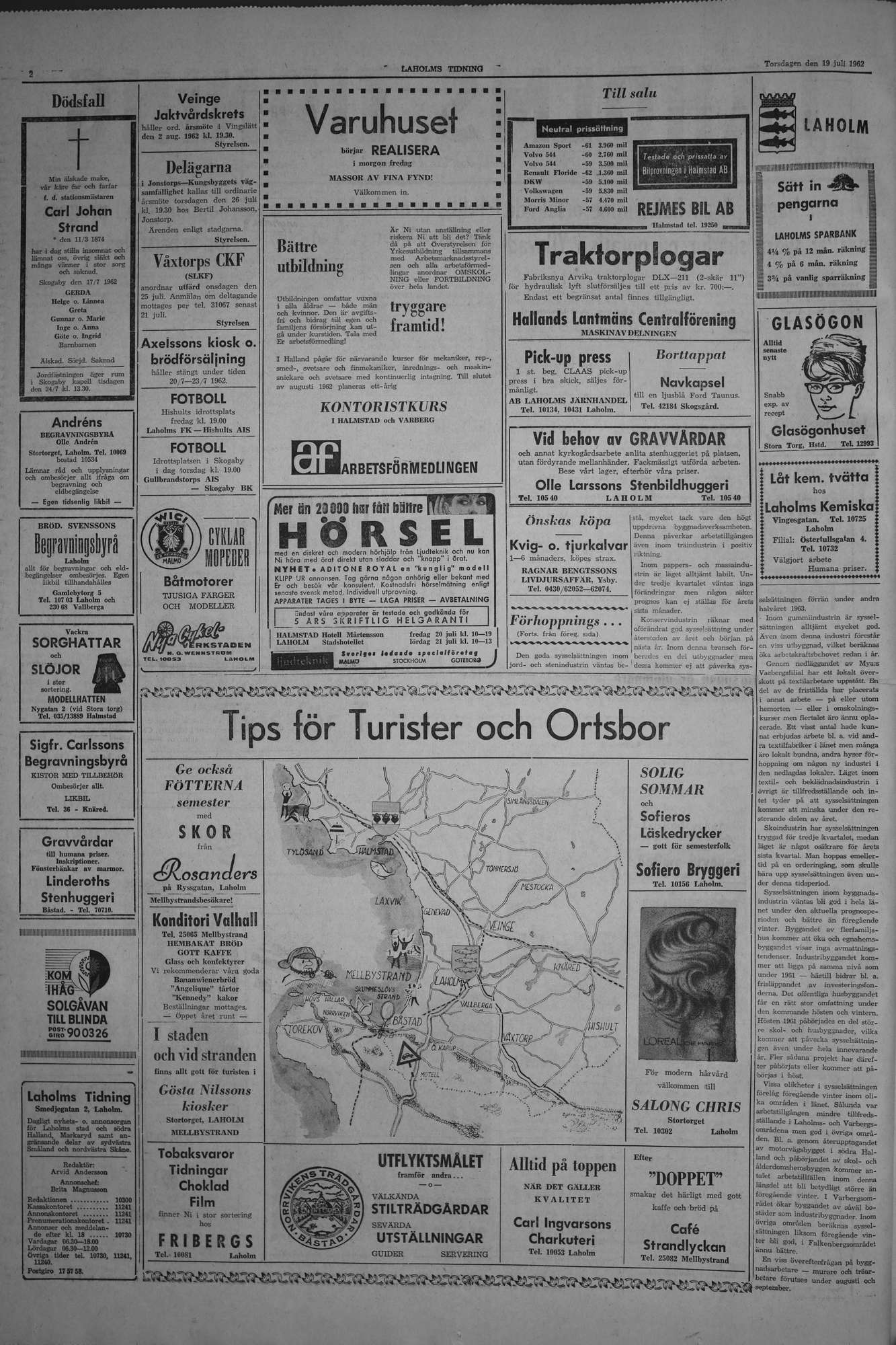 Laholms Tidning Torsdag 19 juli 1962, sida 2