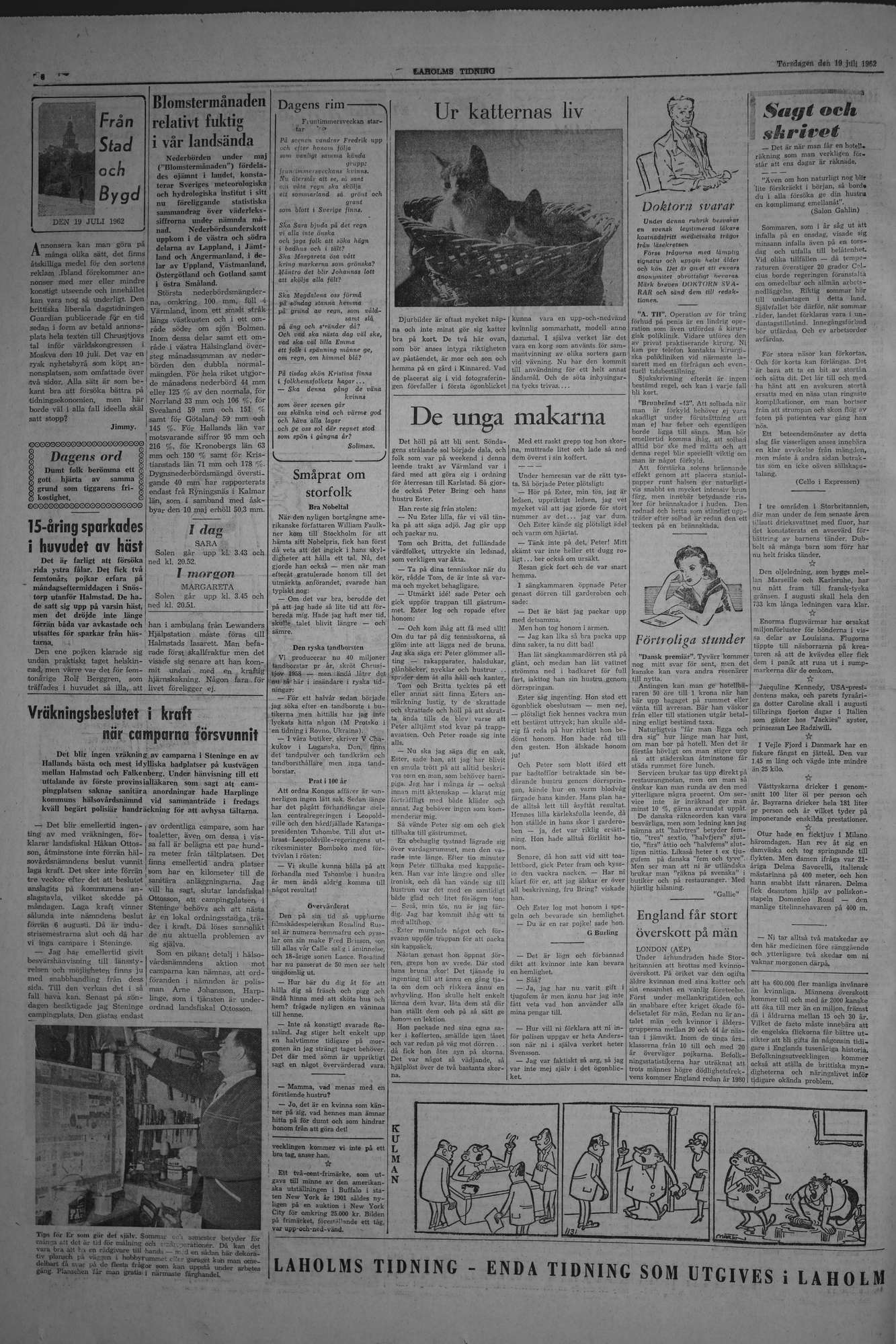 Laholms Tidning Torsdag 19 juli 1962, sida 6