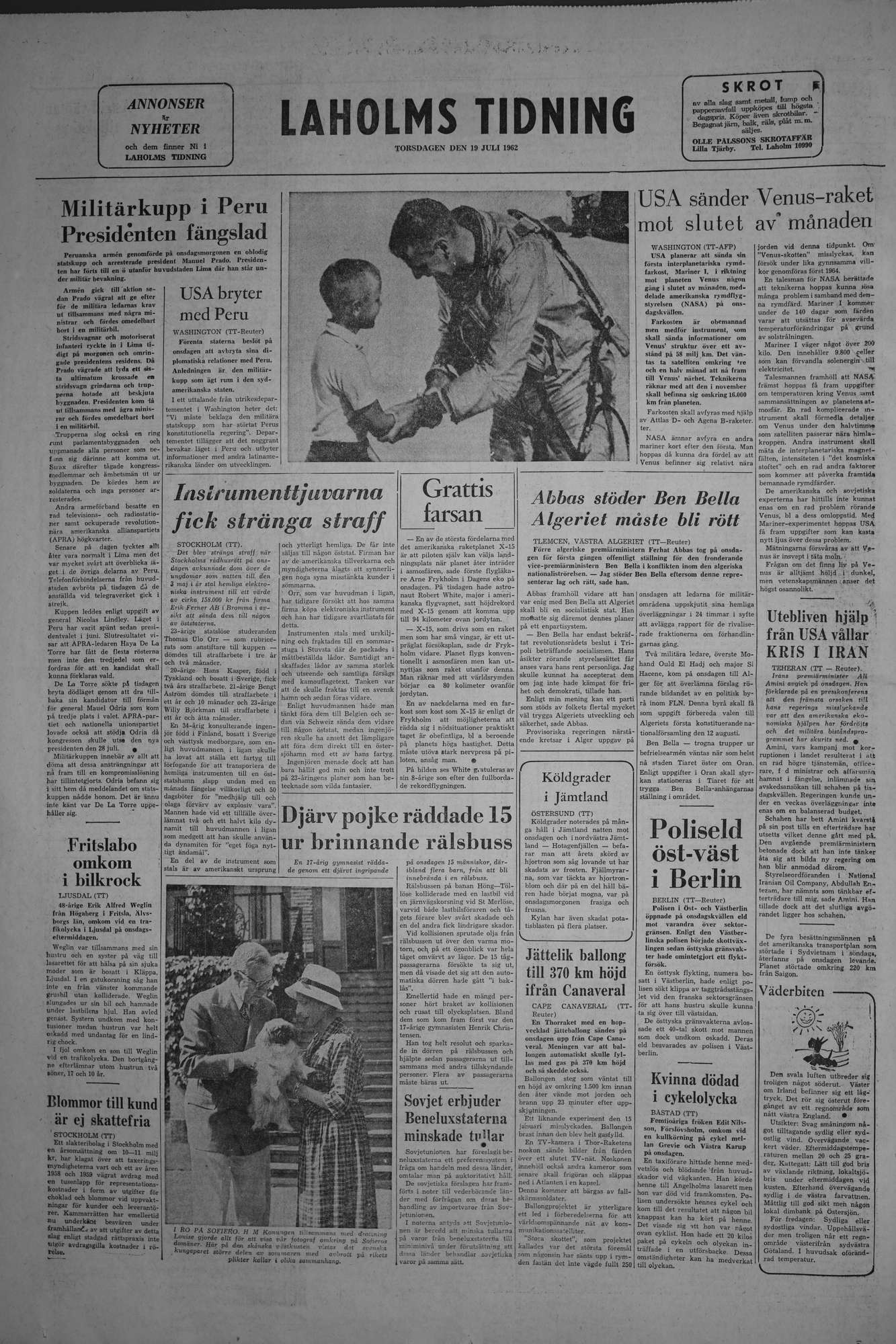 Laholms Tidning Torsdag 19 juli 1962, sida 8