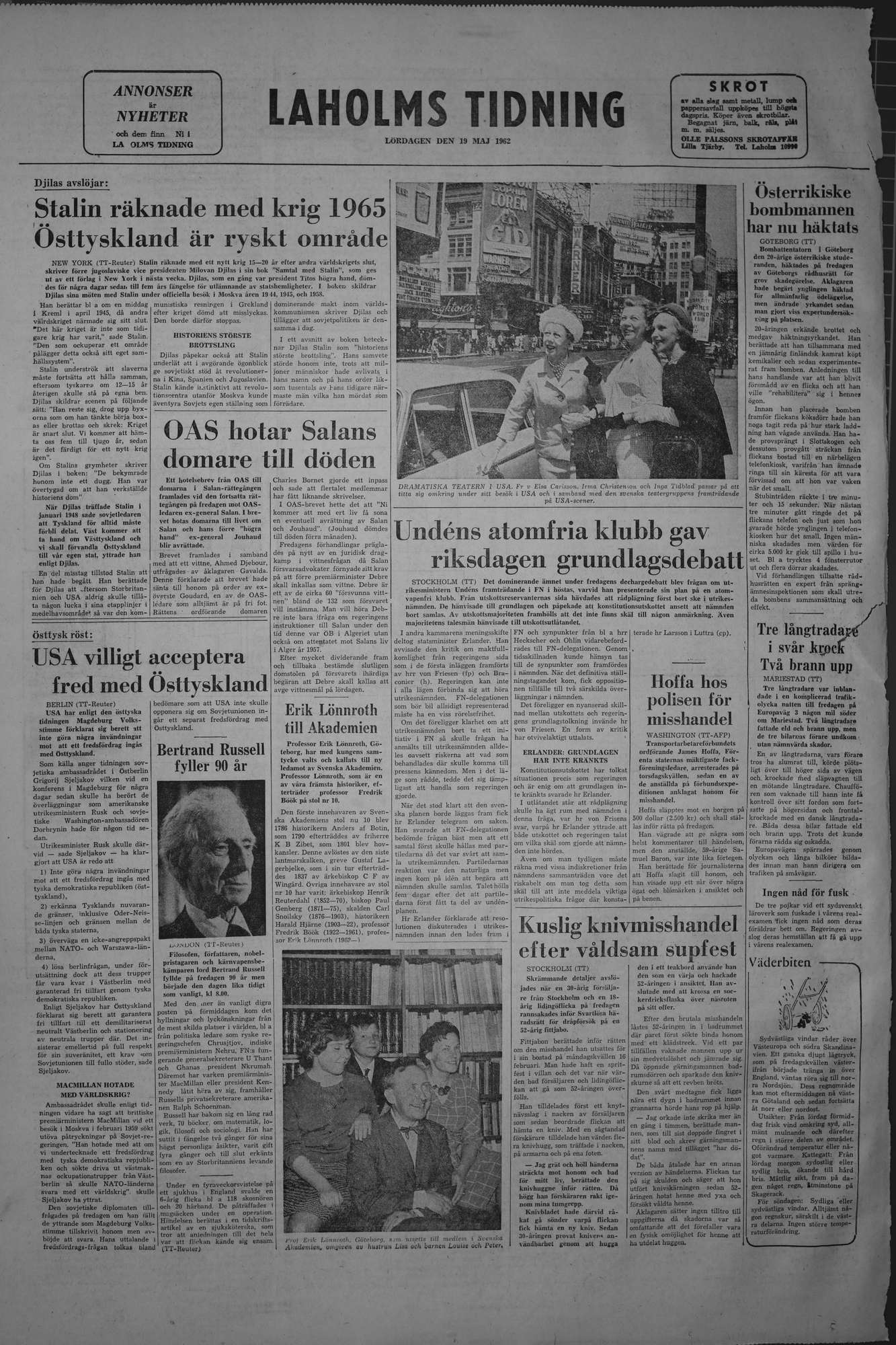 Laholms Tidning Lördag 19 maj 1962, sida 8