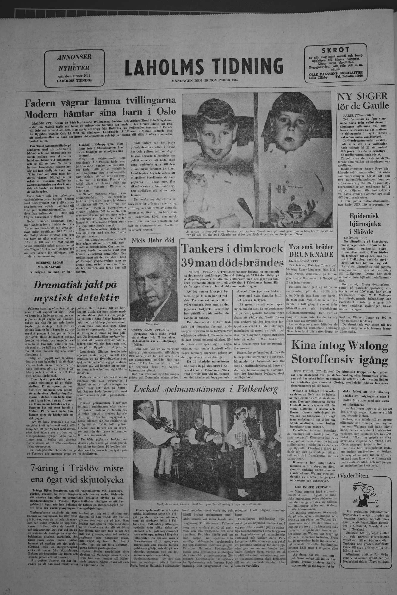 Laholms Tidning Måndag 19 november 1962, sida 8