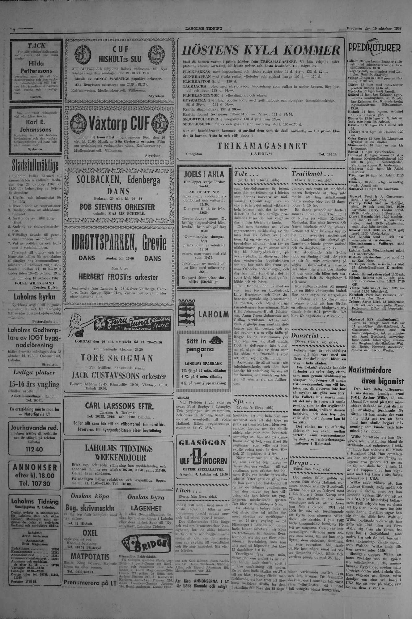 Laholms Tidning Fredag 19 oktober 1962, sida 2