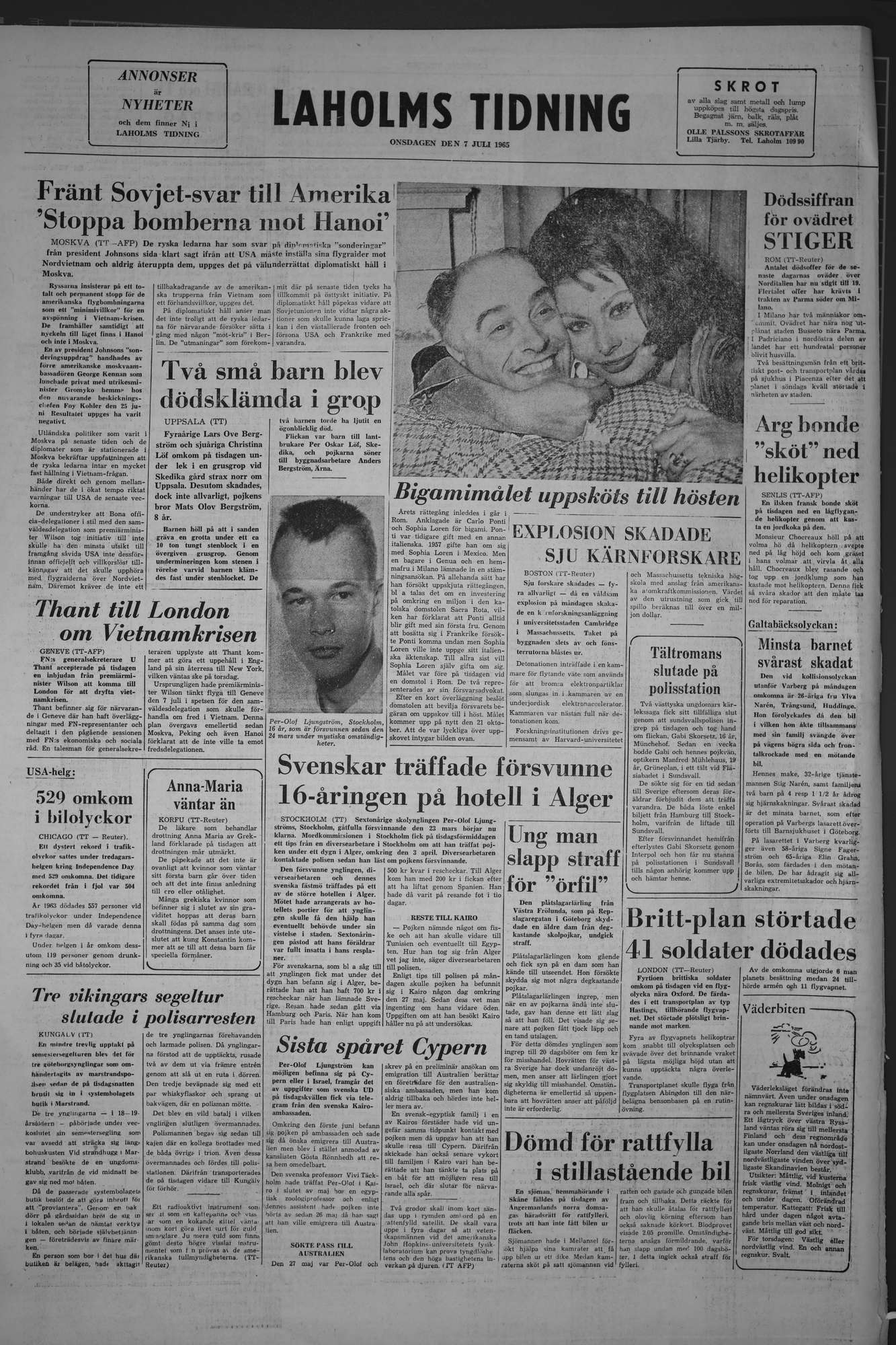 Laholms Tidning Onsdag 7 juli 1965, sida 8