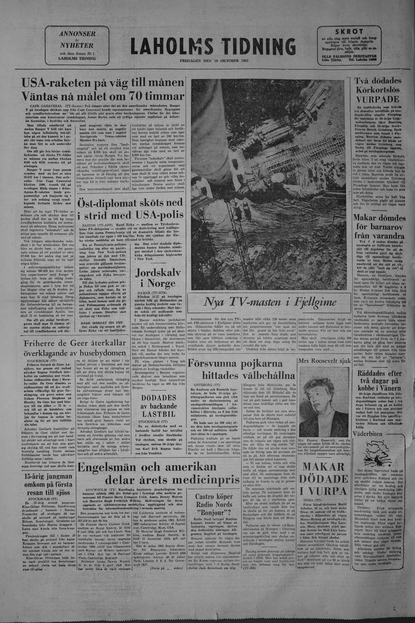 Laholms Tidning Fredag 19 oktober 1962, sida 8