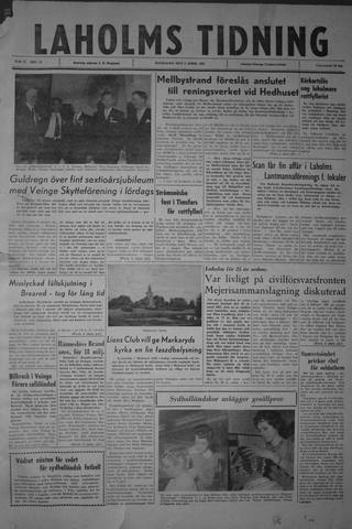 Förstasidan, Måndag 2 april 1962