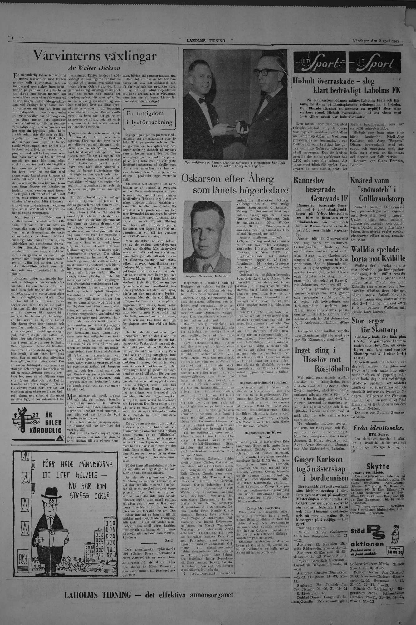 Laholms Tidning Måndag 2 april 1962, sida 4