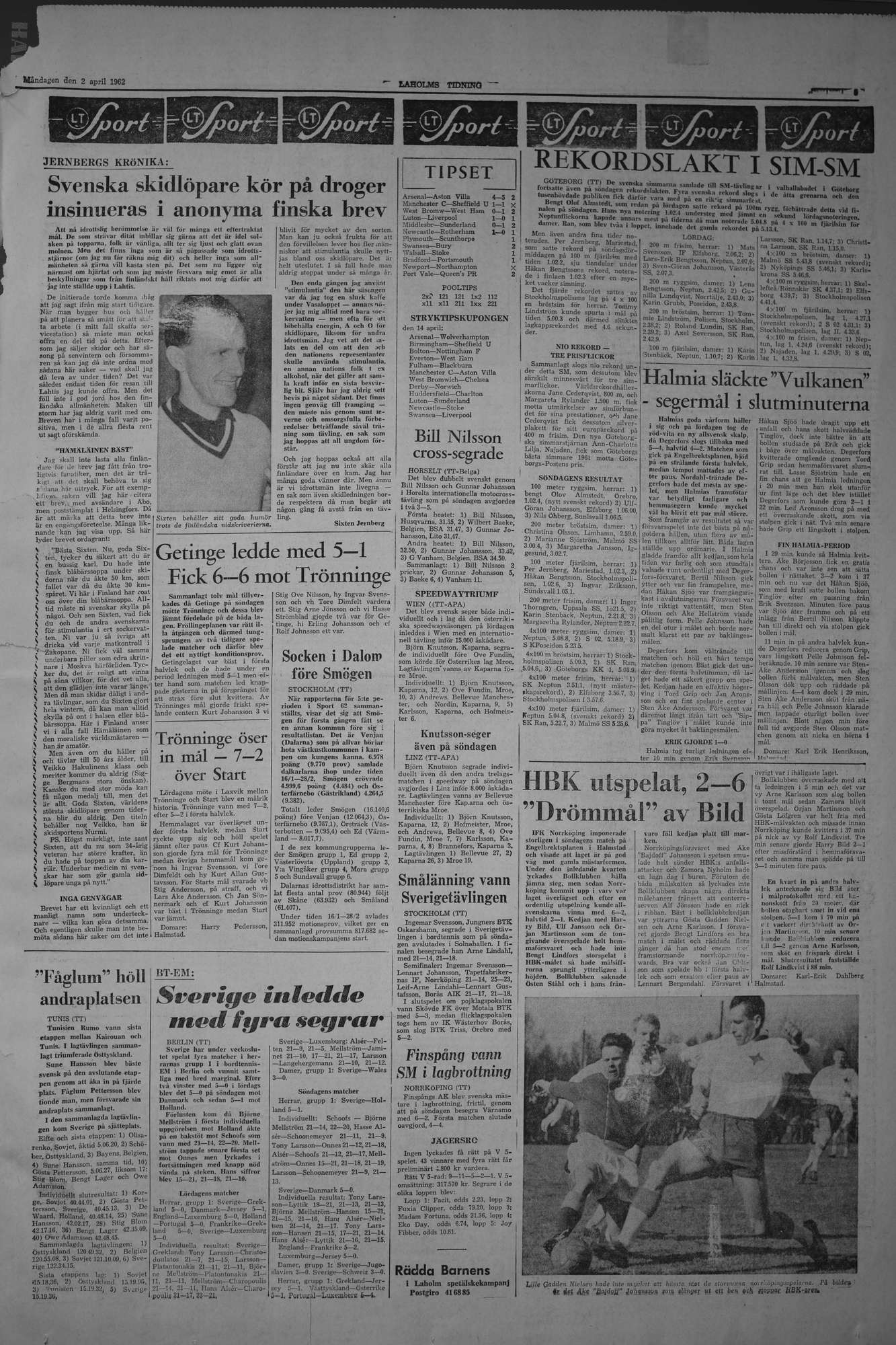 Laholms Tidning Måndag 2 april 1962, sida 5