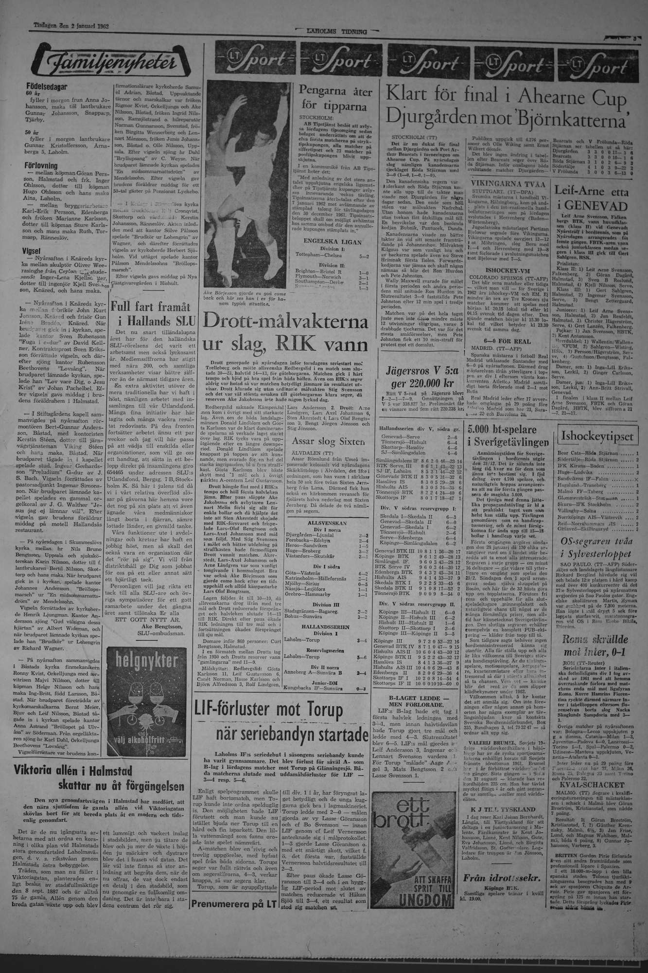 Laholms Tidning Tisdag 2 januari 1962, sida 5