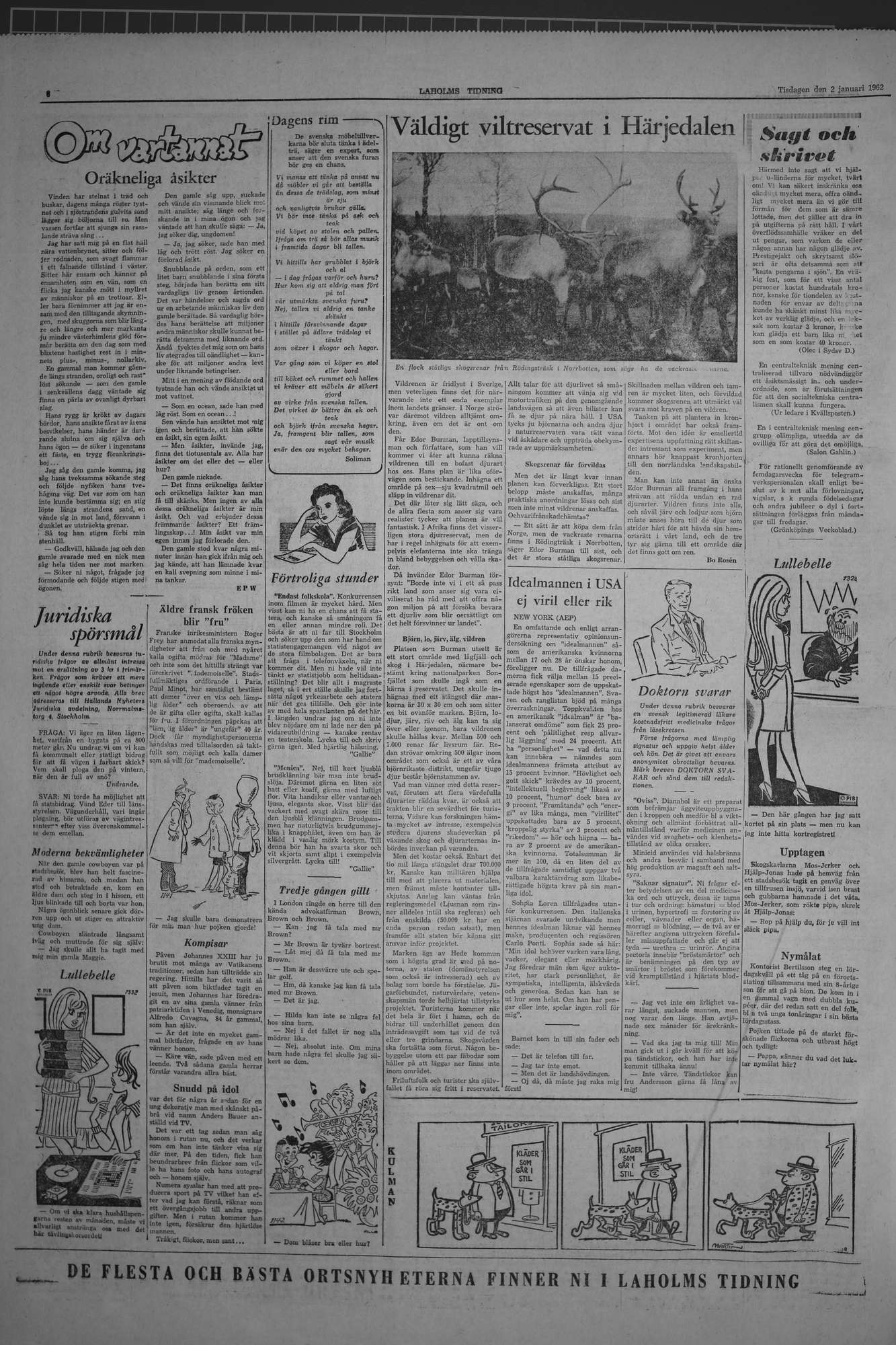 Laholms Tidning Tisdag 2 januari 1962, sida 6
