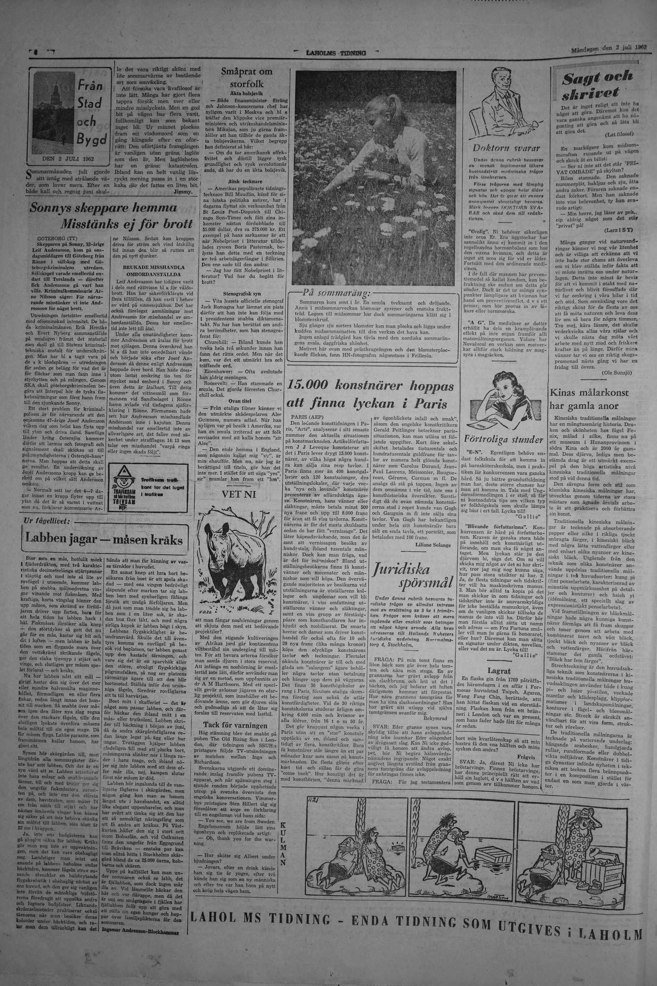 Laholms Tidning Måndag 2 juli 1962, sida 6