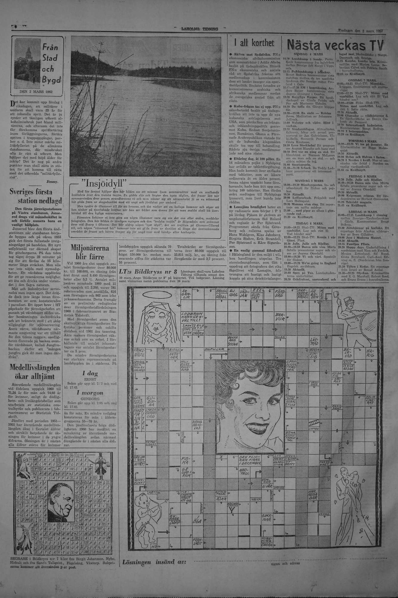 Laholms Tidning Fredag 2 mars 1962, sida 6