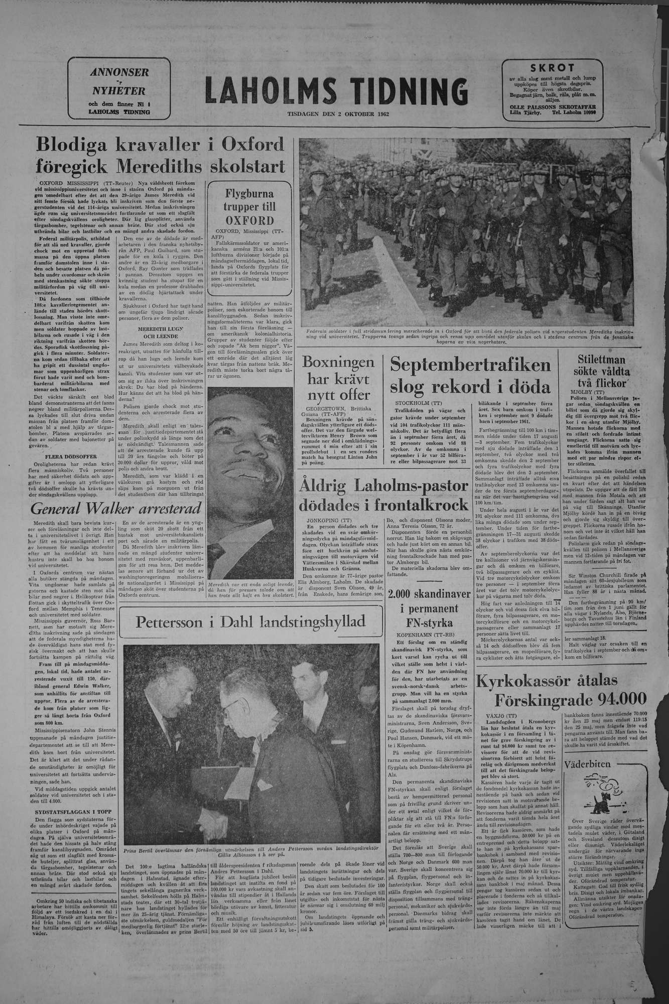 Laholms Tidning Tisdag 2 oktober 1962, sida 8