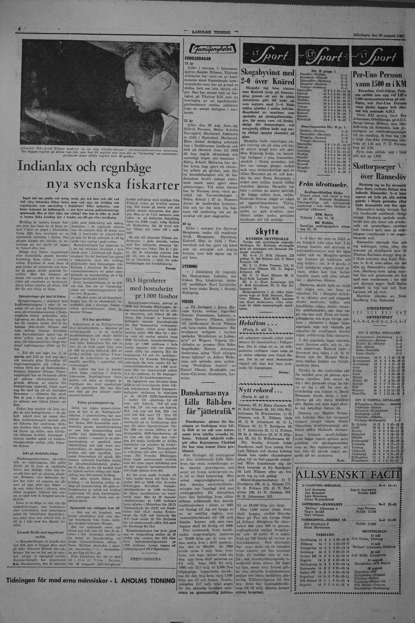 Laholms Tidning Måndag 20 augusti 1962, sida 4
