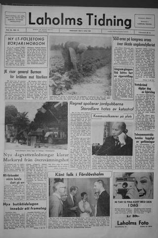 Förstasidan, Fredag 9 juli 1965