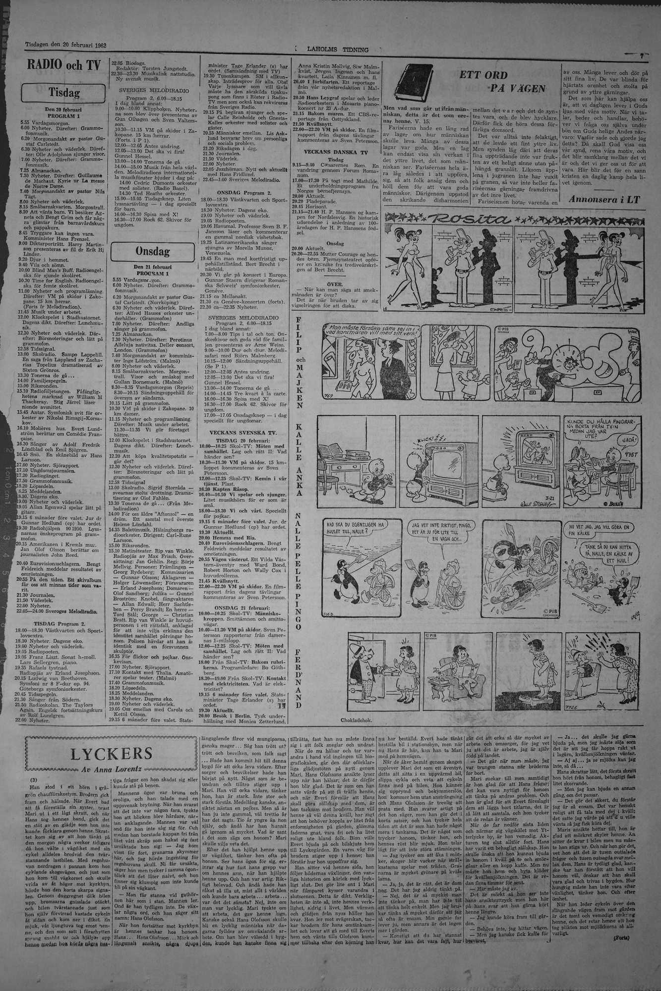 Laholms Tidning Tisdag 20 februari 1962, sida 7