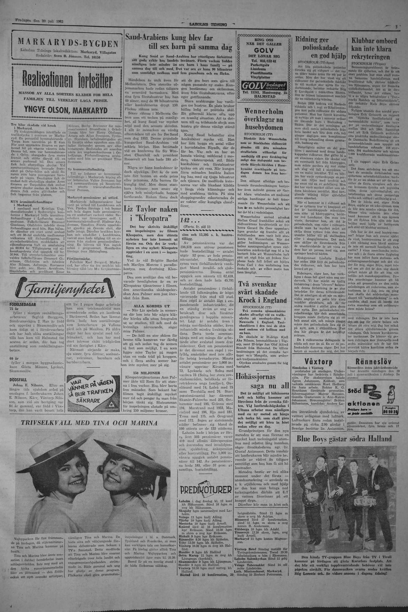 Laholms Tidning Fredag 20 juli 1962, sida 3