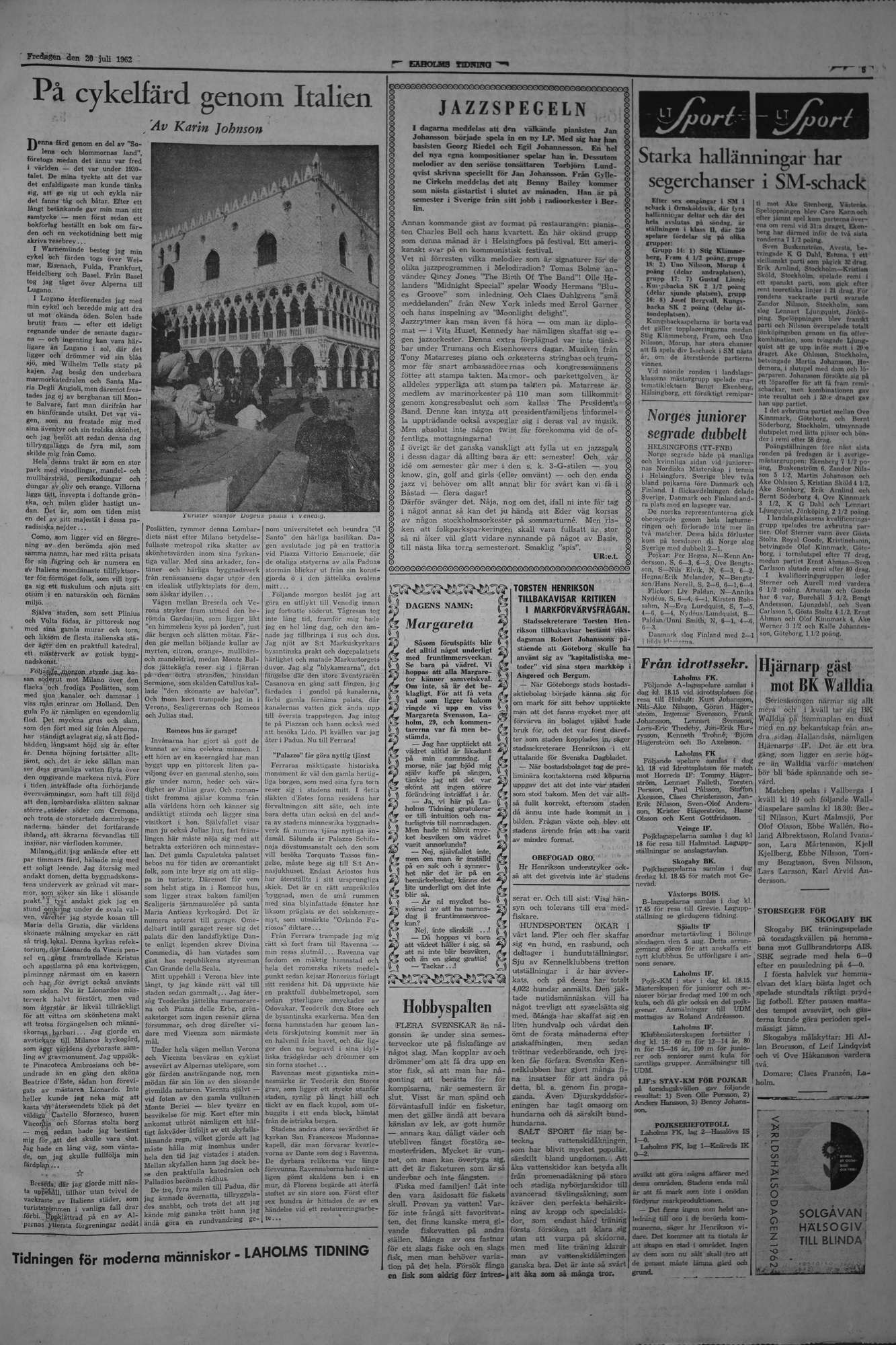 Laholms Tidning Fredag 20 juli 1962, sida 5