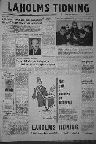 Förstasidan, Tisdag 20 november 1962