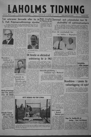 Förstasidan, Lördag 20 oktober 1962