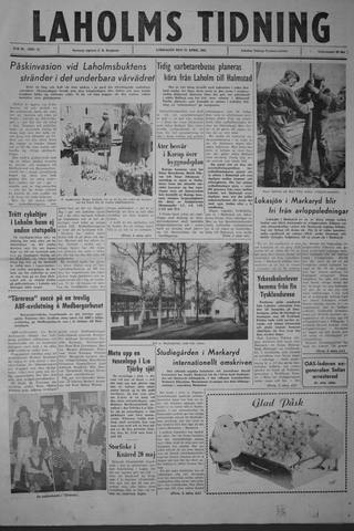 Förstasidan, Lördag 21 april 1962