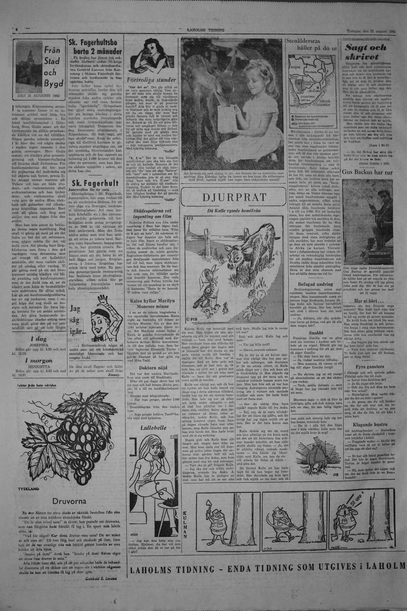 Laholms Tidning Tisdag 21 augusti 1962, sida 6