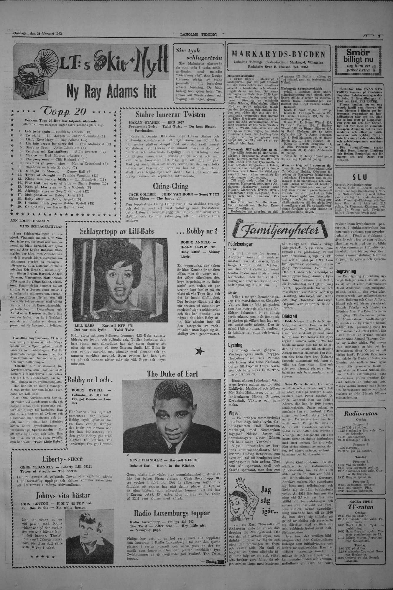 Laholms Tidning Onsdag 21 februari 1962, sida 3