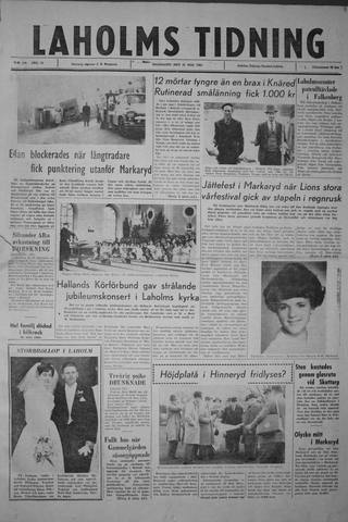 Förstasidan, Måndag 21 maj 1962