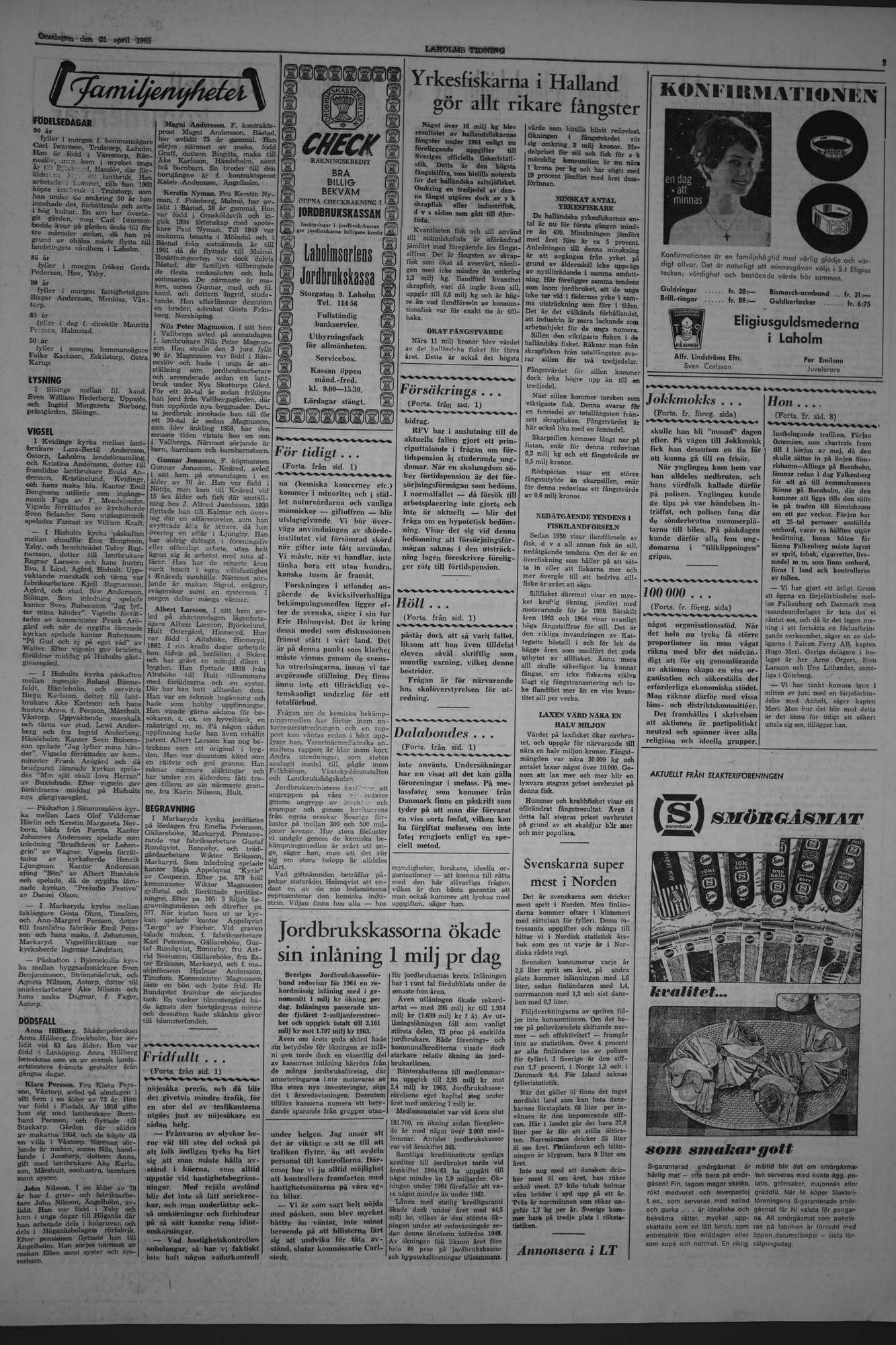 Laholms Tidning Onsdag 21 april 1965, sida 3