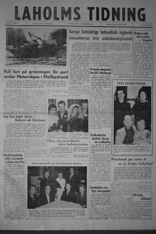 Förstasidan, Onsdag 21 november 1962