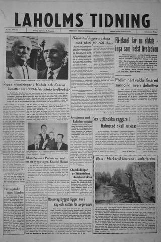 Förstasidan, Fredag 21 september 1962