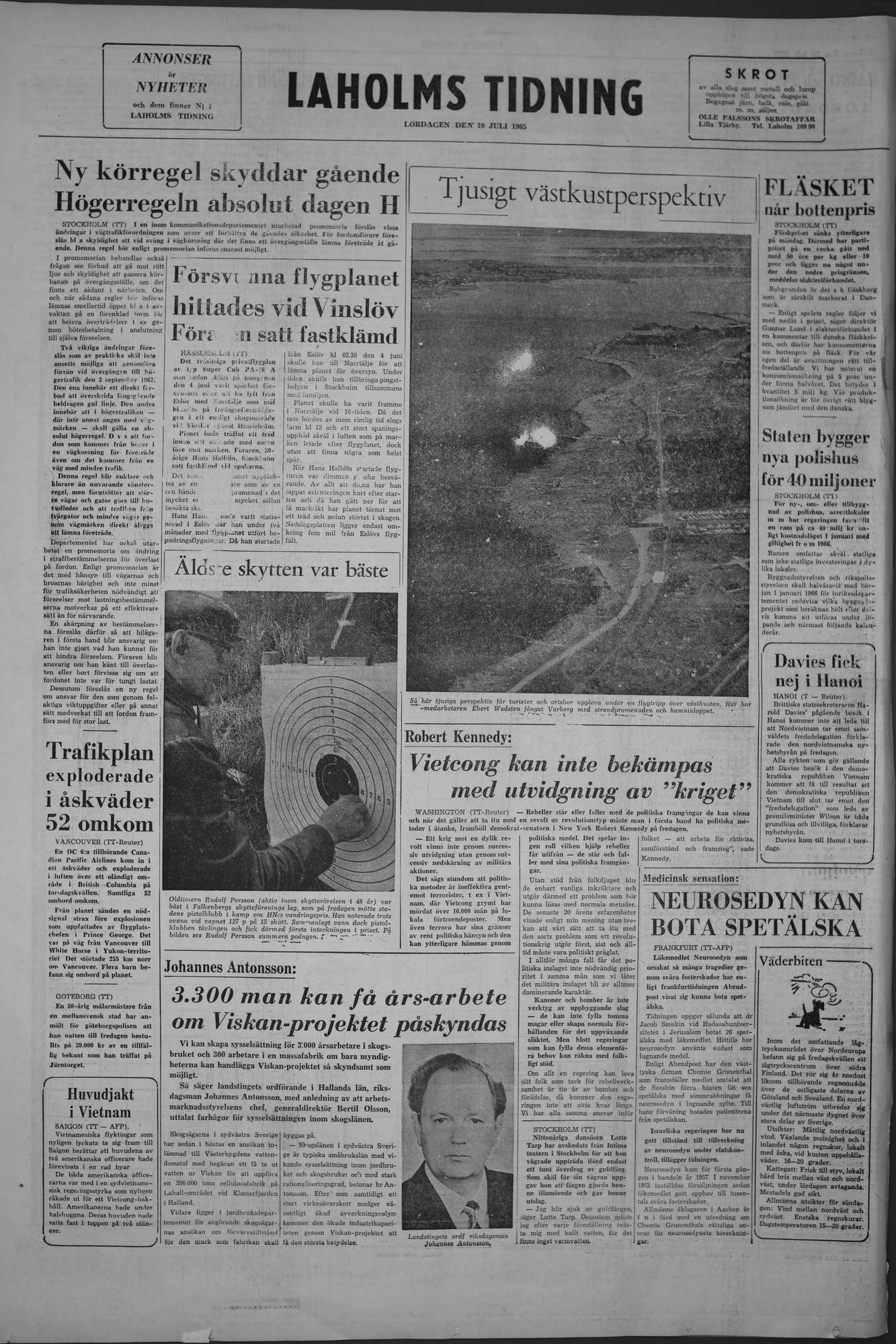 Laholms Tidning Lördag 10 juli 1965, sida 8